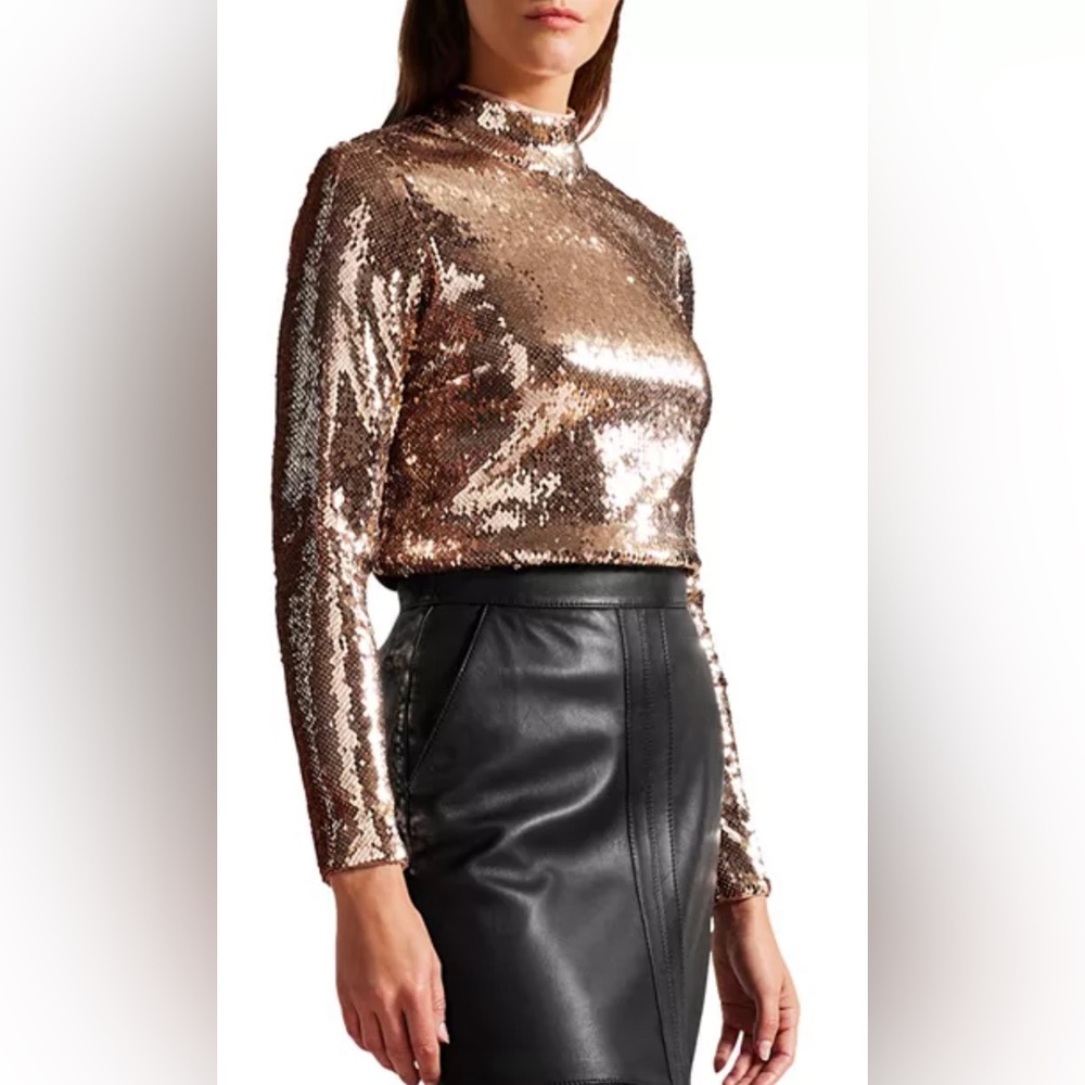 Ted Baker Lovato Sequin Long Sleeve Top